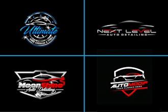 do auto detailing auto mobile and car wash logo design