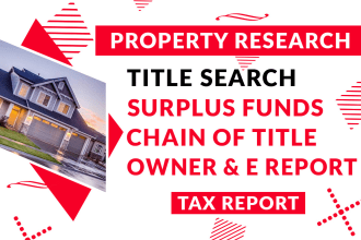 do real estate property title search, chain of title and open liens search