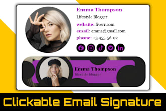 make clickable HTML email signature for icloud, gmail, more