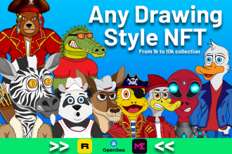 create custom nft cartoon art collection, nft artist