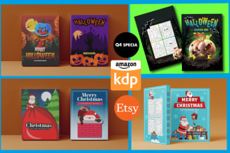 make halloween, christmas, and thanksgiving coloring book covers
