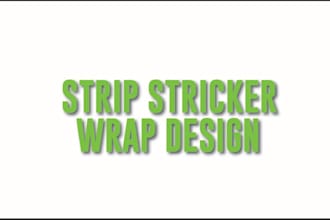 design car body side sticker, car strip design and vehicle wrap design in 12hour