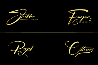 create luxury photography and handwritten signature initials logo