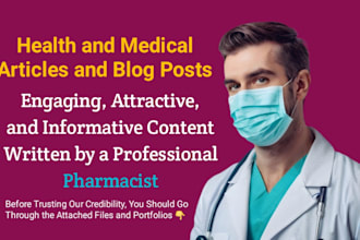 write health and medical articles as a pharmacist