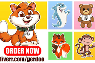 design cute cartoon logo, animal illustration for your brand