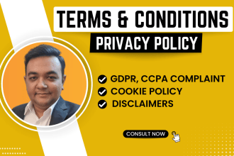write terms and conditions and gdpr privacy policy