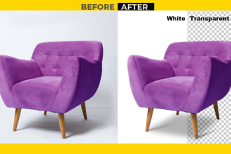 do cutout, remove background from images color change to white transparent