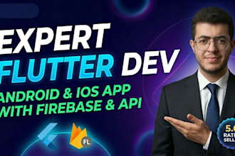 build a professional flutter app for android and ios with firebase and ap