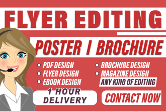 edit, or update your flyer, brochure, poster, resume, or graphics work in 1 hour