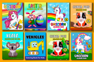 design any coloring book cover and pages for amazon kdp