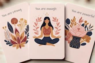 design printable motivationnal affirmation cards