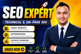 do on page and technical SEO, fix google search console indexing, analytics 4