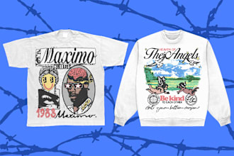 draw y2k artsy streetwear edgy hypebeast design for brand