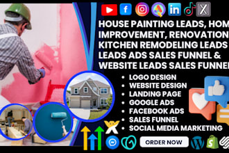 house painting leads home improvement, renovation kitchen remodeling website