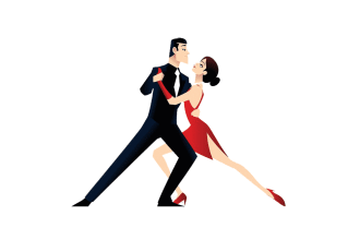 design modern tango latin dance  logo with unlimited revision