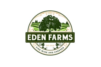 create eden vineyard farms tree logo for you with new concept