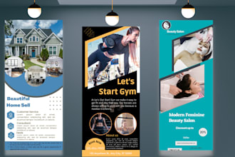 do roll up banner, retractable, stand banner, billboard, design in 12hour