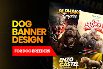 design custom dog banners and sm covers for kennels, breeders and pet brands