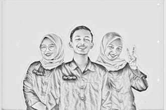 create beautiful digital pencil portrait from your photos