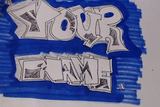 hand draw your name in graffiti