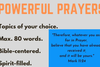 write christian prayers or affirmations on topics of your choice