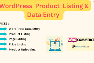 do wordpress data entry and woocommerce product listing