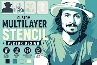design stencil multilayer vector art for you