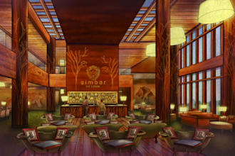 illustrate an architectural or interior sketch