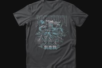 make t shirt illustration with classic horor style