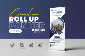 design an attractive roll up banner, or retractable banner