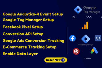 setup and fix google analytics, tag manager, facebook pixel conversion API