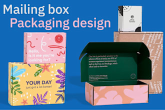 design premium poly mailers or mailer boxes packaging design