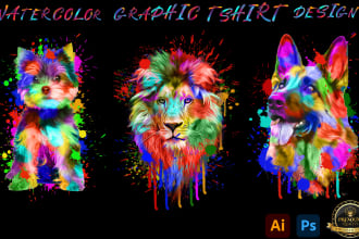 do trendy watercolor graphic t shirt design shirt design
