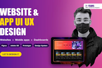 do website ui ux design, dashboard ui and mobile app ui ux design