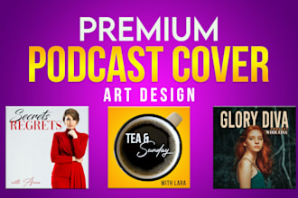 design premium professional podcast cover art ,podcast logo design