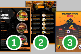 make price list design, menu design for bar, cafe, pubs, club