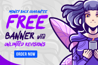 design character anime logo in cute chibi for youtube twitch