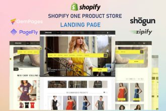 create shopify one product store,product landing page by pagefly,gempages,shogun
