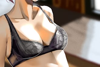 draw anime 2d style art, nsfw, fanart and original character