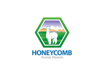 do beautiful modern popular honeycomb accoyo alpacas logo in 1 day