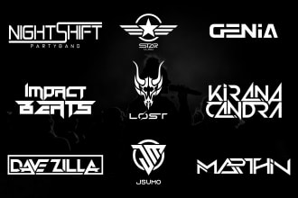 do dj, music, band, edm, typography logo