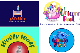design adorable kids baby logo, baby products design