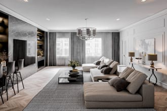 create interior design and realistic 3d rendering