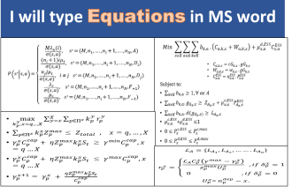 type mathematical equations in ms word