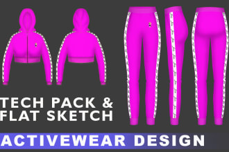 design professional activewear design and tech pack