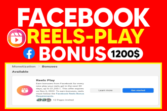 provide you facebook reels play bonus page and reels editing