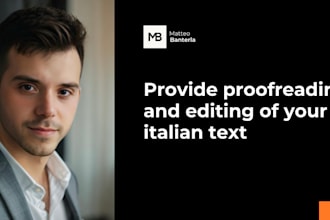 provide proofreading and editing of your italian text