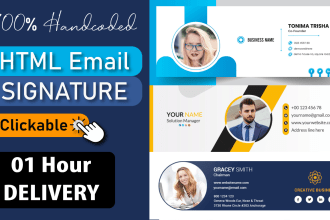 design  HTML email signature for outlook, gmail and apple