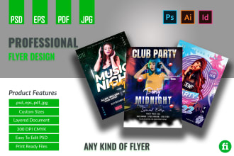 do the best party and corporate flyer according to your need