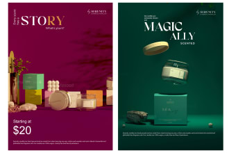 design modern product posters and ads with copy writing